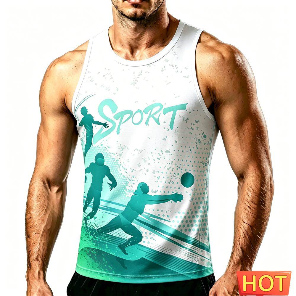 Outdoor Football Sports Men's Tank Top Summer Quick Dry Training Vest Fashion Gym T-shirt Professional Running Sleeveless Shirt