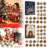 Christmas Advent Calendar Calendar, Acrylic 2D Flat Crystal Ball Pendants with Lanyard, Surprise Gifts 24 Day Tree Hanging Ornament for Home