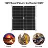 12V Solar Panel Kit with 100A Solar Charge Controller & Extension Cable with Battery Clips for Boat Motorcycle Lights RV Camera