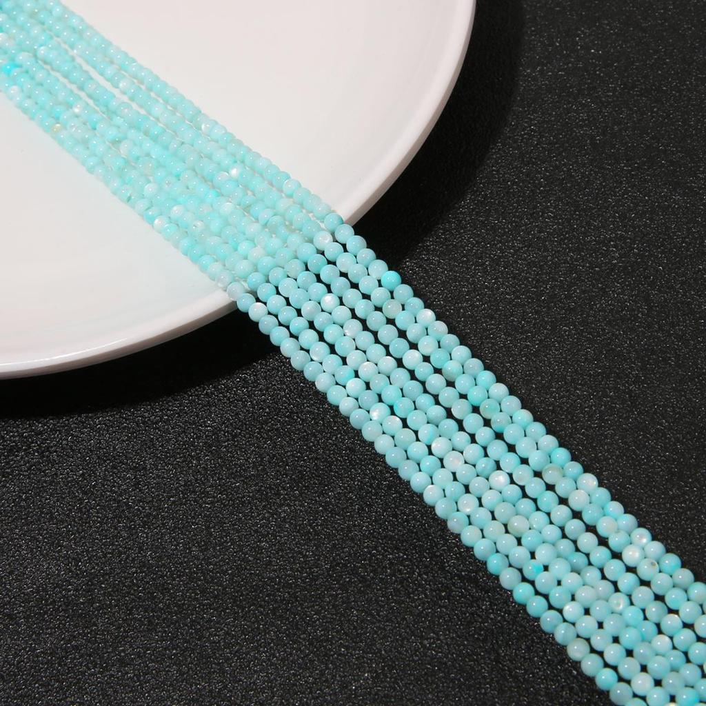 3mm Natur Süßwasser Shell Runde Perlen für Schmuck Machen DIY Armband Necalace Telefon Kette