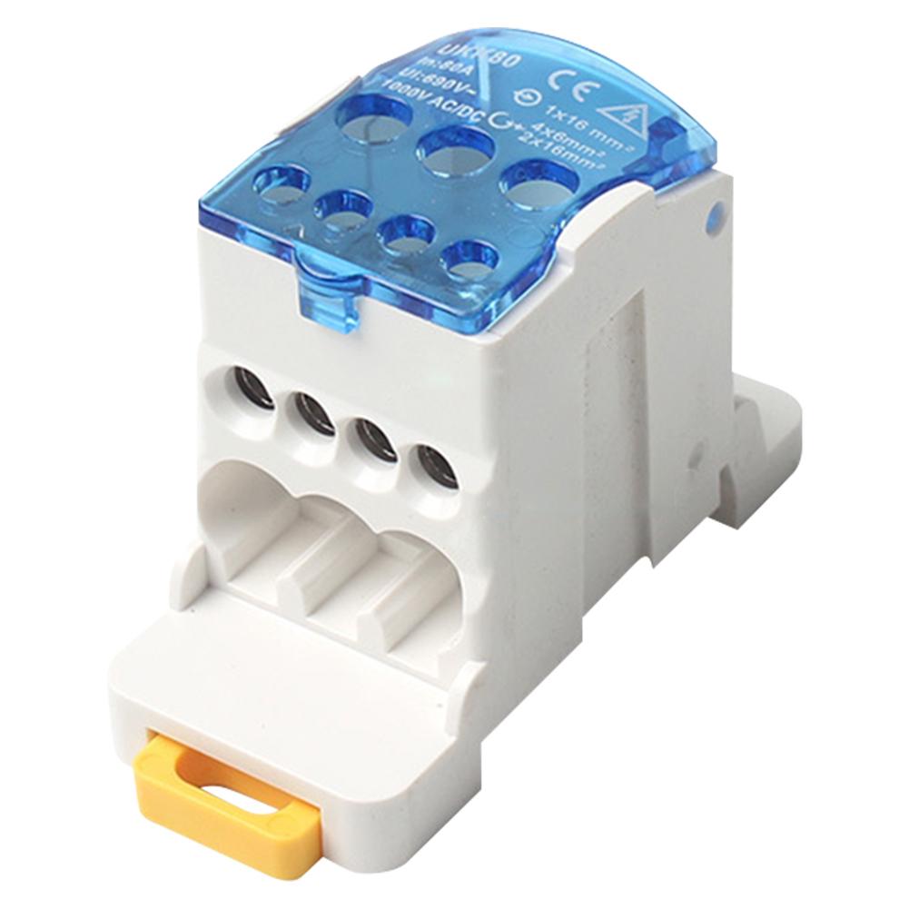 UKK 80A DIN Rail Distribution Box Terminal Block Junction Box Line Terminal Rail Splitter for Various Power Distribution Needs