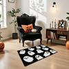 Halloween Bathroom Rug Spooky Black White Ghost Bath Mat for Halloween Bathroom Decor Non-Slip Washable Ghost Bath Rug for Front Doormat, Bedroom Rug