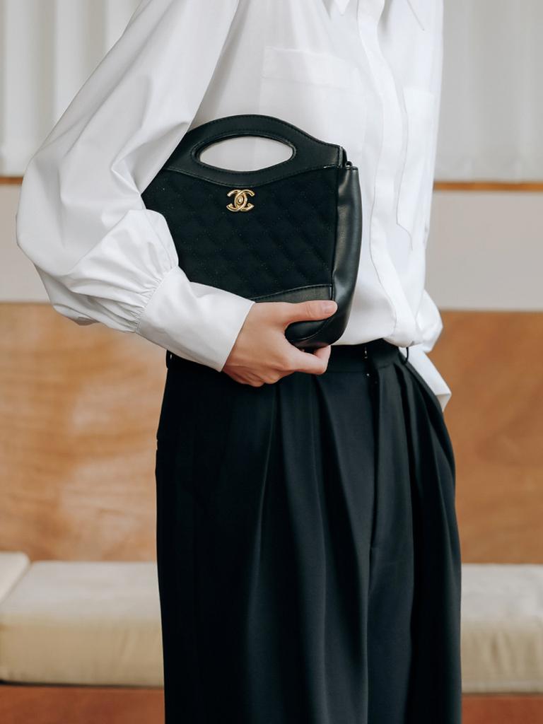 Laengsseon Ls Pintuck Wide Long Slacks_Bk