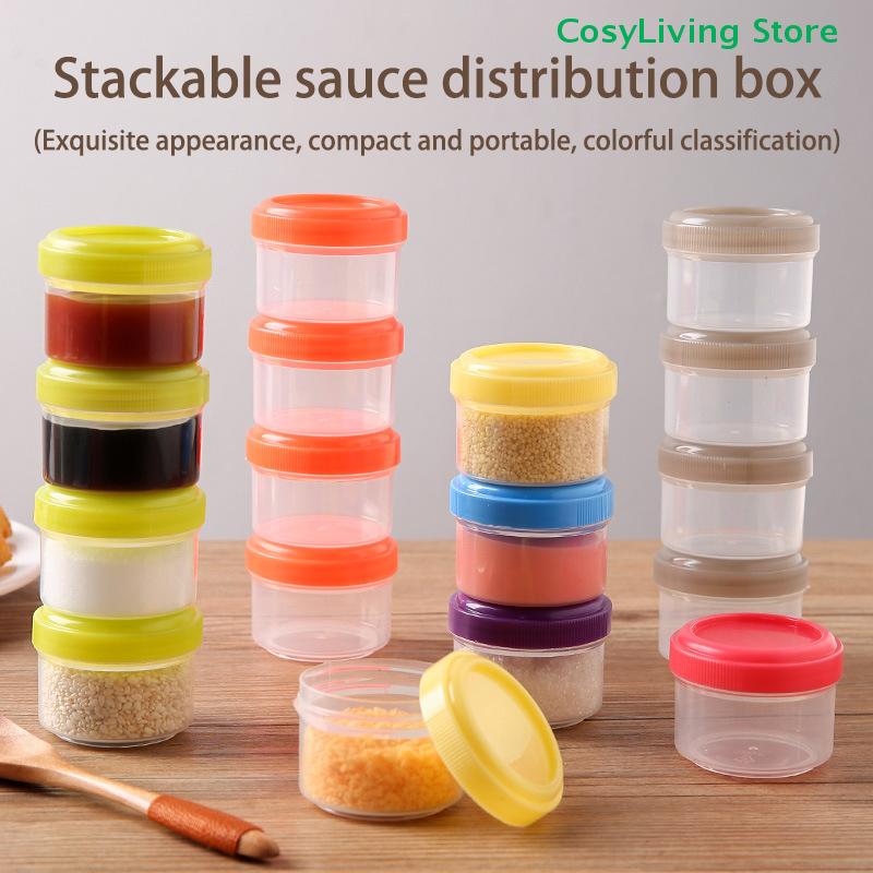 4Pcs 35ml Salad Dressing Containers With Lid To Go Plastic Twist Top Sauce Condiment Container Lunch Box Accessories