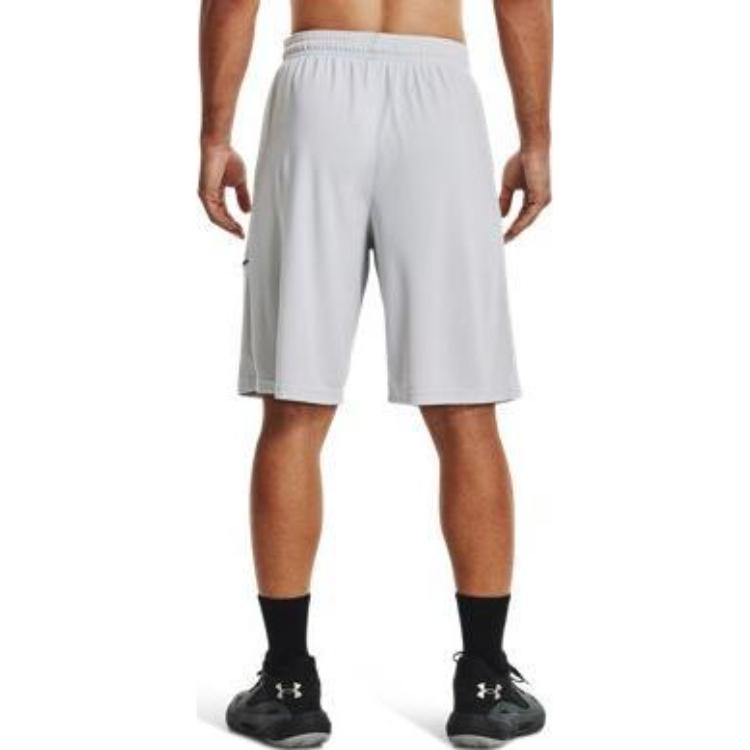 Under Armour Perimeter Solid Logo Athletic Shorts Men Bottoms Gray 1370222-014