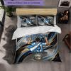 Argentina Football Pattern 3 Pieces Bedding Set Soft Microfiber Duvet Cover with Pillow Cases for Bedroom