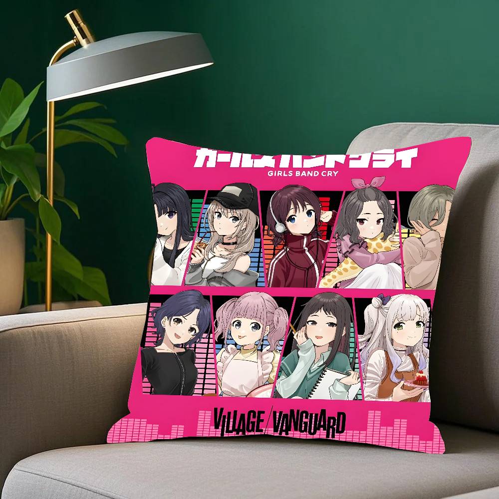Anime Girls Band Cry Pillow Case Home Decor Throw For Sofa Bed Car Room Decor Gift Idea