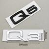 2026 Hot 3D ABS Chrome Black Car Letters Q3 Q5 Logo Rear Trunk Badge Emblem Decals For Audi TFSI Q3 Q5 8U 8R 80A Auto Accessories