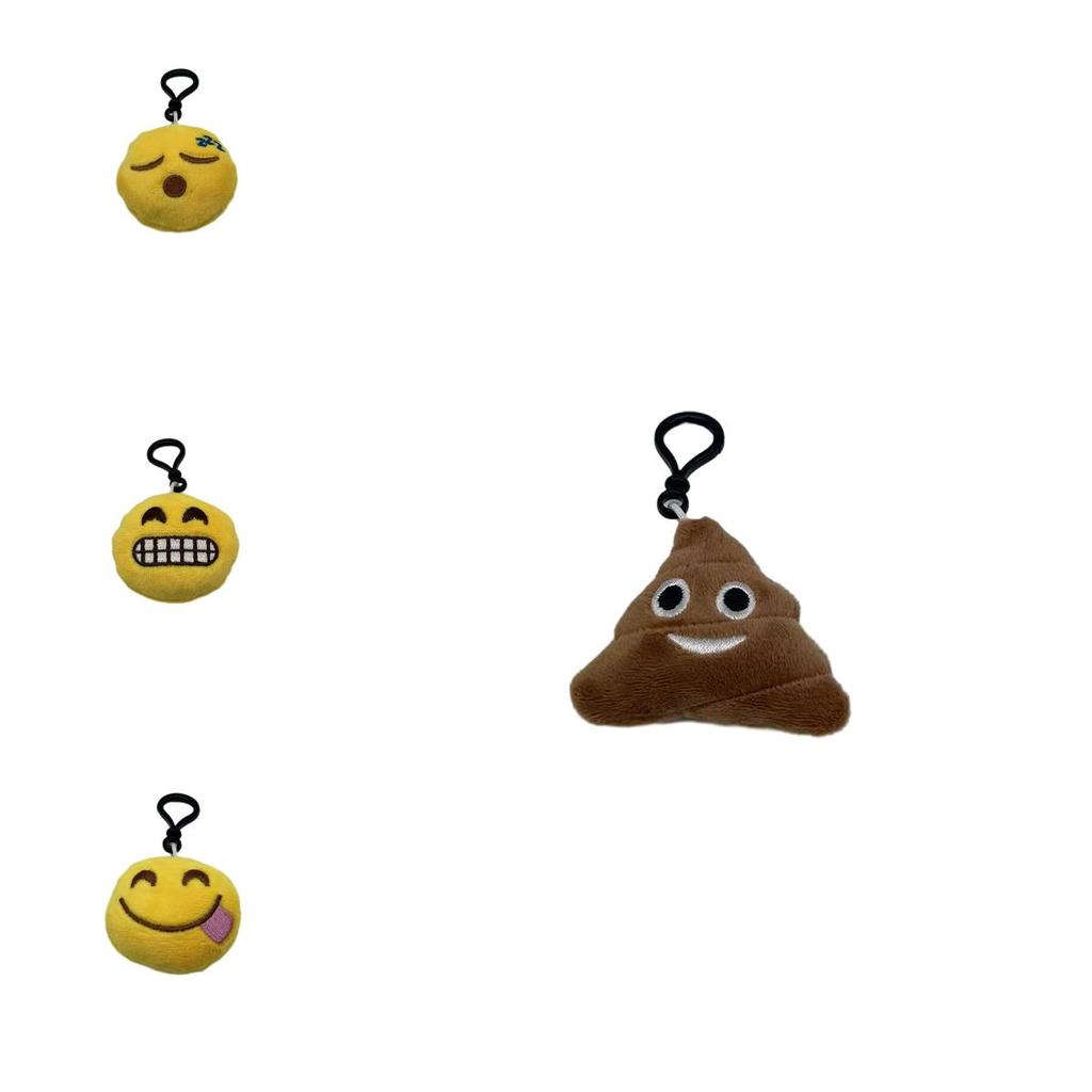 Emoji Schlüsselanhänger Plüschpuppe mit kurzen und niedlichen Gesichtsausdrücken für Handyzubehör und Sammler