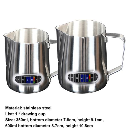Temperature Sense Milk Frothing Pitcher Large Capacity Stainless Steel Food-grade Milk Latte Cup for Bakery