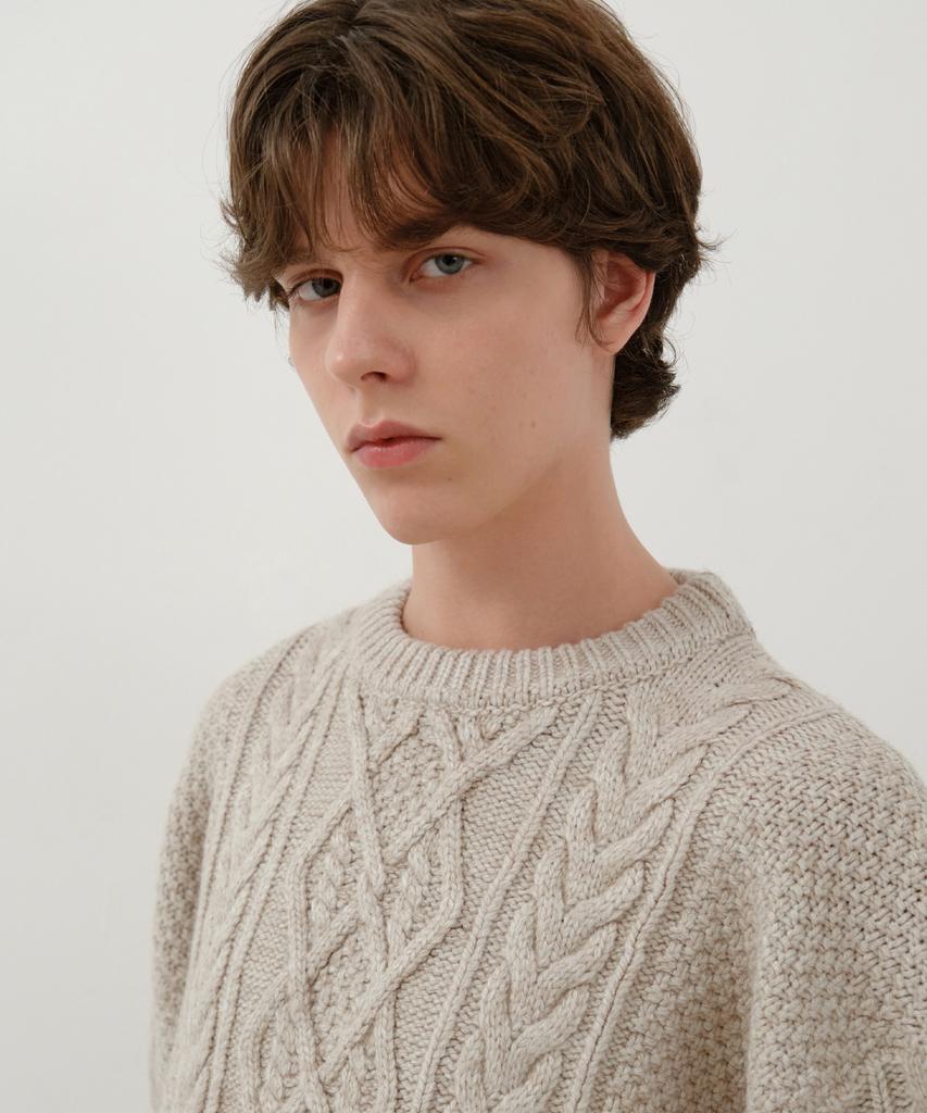 Wednesday Oasis Arden Cable Round Knit_Beige(Wc25-Kn91)