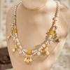 Retro Ethnic Style Necklace Chinese Style Beaded Flower Choker Natural Stone Prayer Necklaces Women Cheongsam Necklace Jewelry