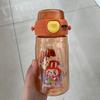 Water bottle cute cartoon straw cup portable leak-proof student children outdoor school high temperature food grade plastic cup drop