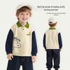 Snoopy Kids' Unisex Color-Block Lapel Sweatshirt