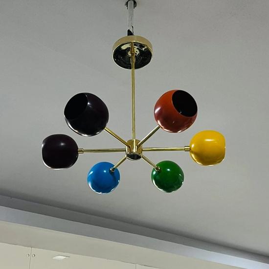 50,8 cm Messing Sputnik Lysekrone Mid Century Moderne Flerfarget Lysarmatur Dekorativt Element