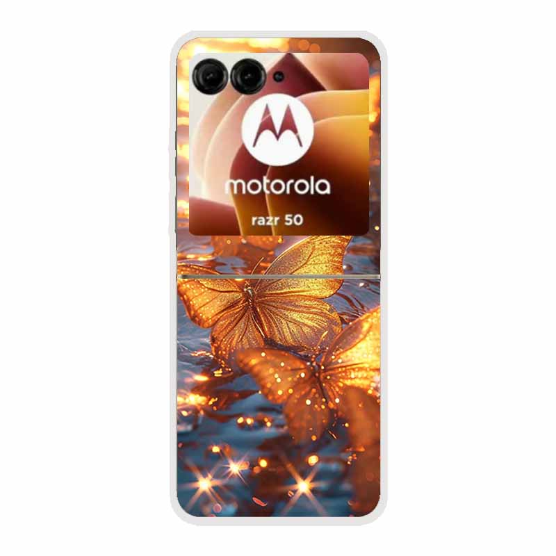 For Moto Razr 50 Case Clear Plastic Hard Painted Space Transparent Phone Covers for Motorola Razr 60 50 Coque Razr 2024 PC Cases