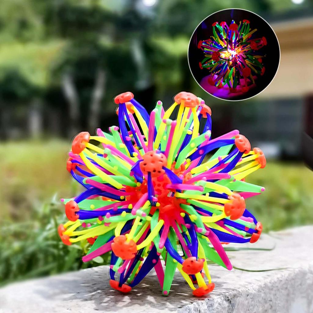 Children Magic Telescopic Ball Outdoor Flower Ball Throwing Ball Calming and Stress Relief Toys Expandable Interaction Toy