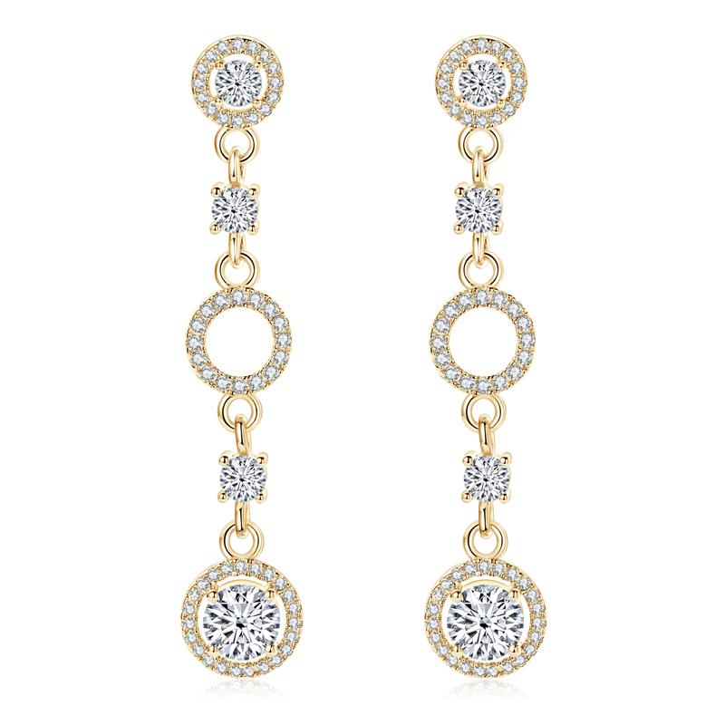 Exquisite Chain Jewelry D Color 2.0CTTW Moissanite Dangle Tassel Original 925 Sterling Silver Drop Earrings for Women