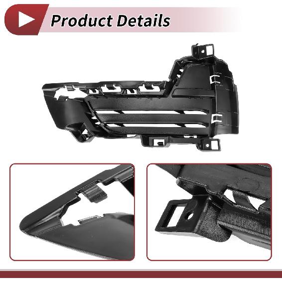 Fog Light Grill Front Lower Bumper Fog Light Cover Inserts for BMW X5 2014-2018 ABS No.51117307993 Black