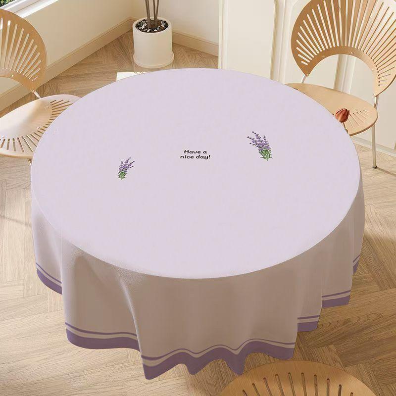 Circular Large-sized Table Fabric with Printed Waterproof Desktop Protective Cover Thickened Dustproof Heat-proof Tablecloths for Home Decoration 1pc