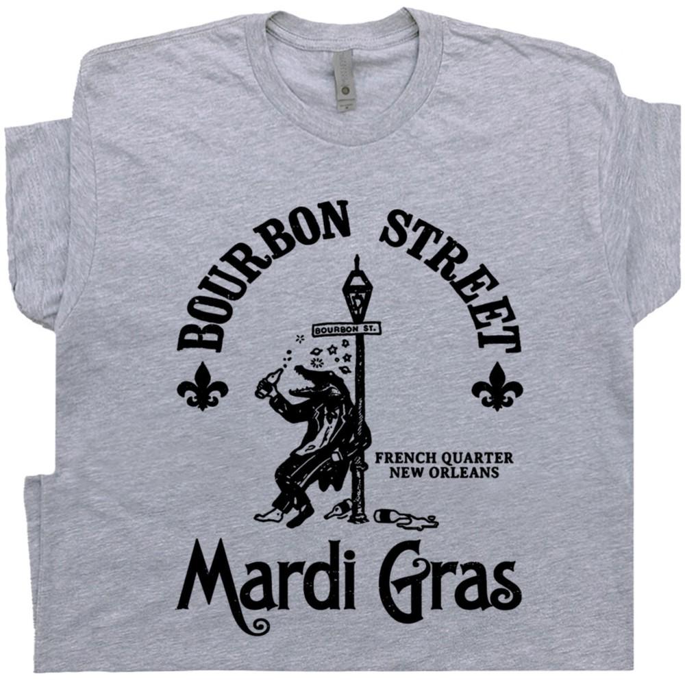 

Mardi Gras T Shirt New Orleans Vintage Beer Famous Bar Pub Alligator Band Tee 4XL
