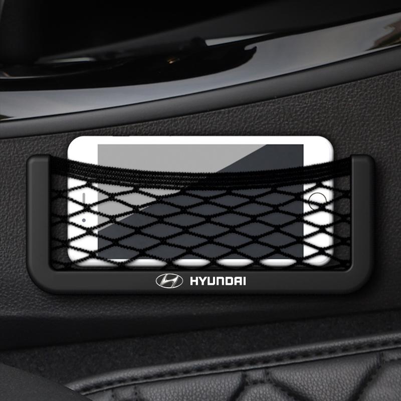Car Organizer Storage Bag Auto Paste Net Pocket Phone Holder Car Accessories For Hyundai I30 Tucson I20 Accent I10 Elantra Veloster Getz