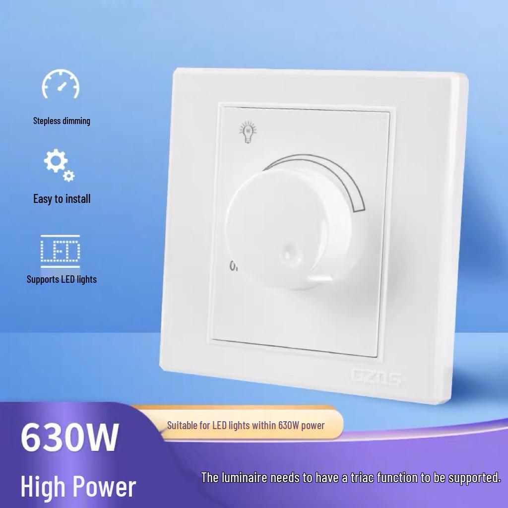 White LED Dimmer Switch for Downlights & Spotlights, Stepless Brightness Control