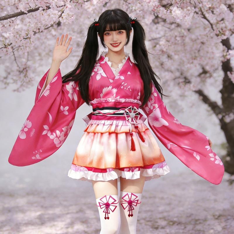 Alle Mitarbeiter Anime Sommerfest Yukata Erwachen Makiji Haimi Guoguo Kimono Glück Reines Land Haus Tanz