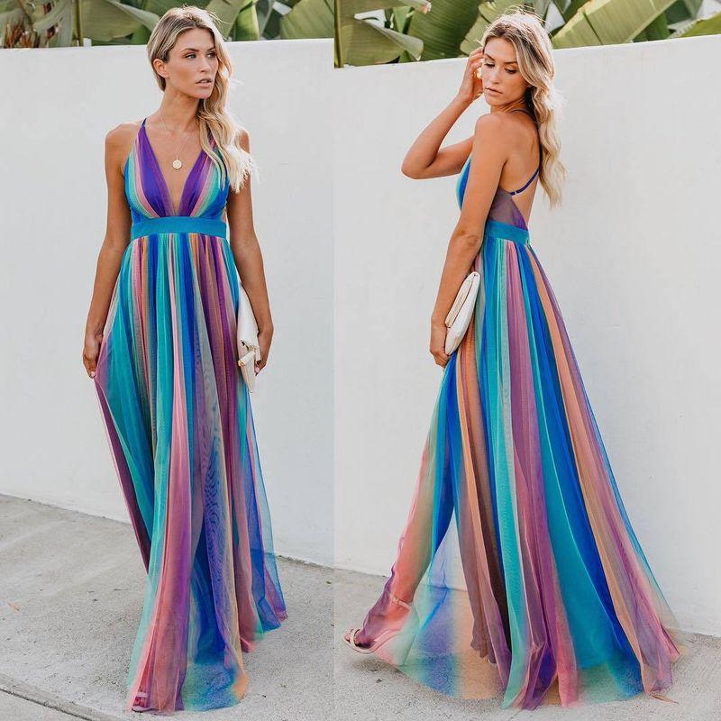 Sleeveless Sexy Backless Dress Tunic Waist