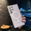Suitable for Samsung S25edge Mobile Phone Case Flash Powder Magnetic Case S24ultra Transparent Laser S25u Anti Fall