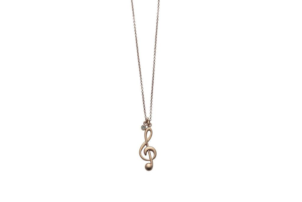 Nakano Fine Necklace Treble Clef Pink Gold Matte JE30NGCPG