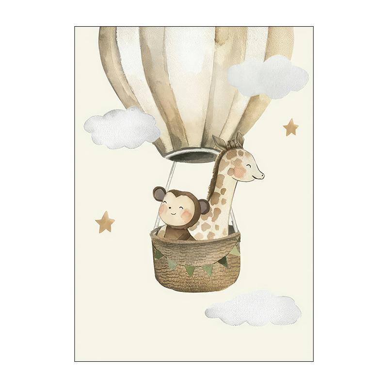 Cartoon Animal Canvas Painting Lion Monkey Crocodile Print Children's Room Wall Decor Elephant Poster for Living Room Home Decor Unframed