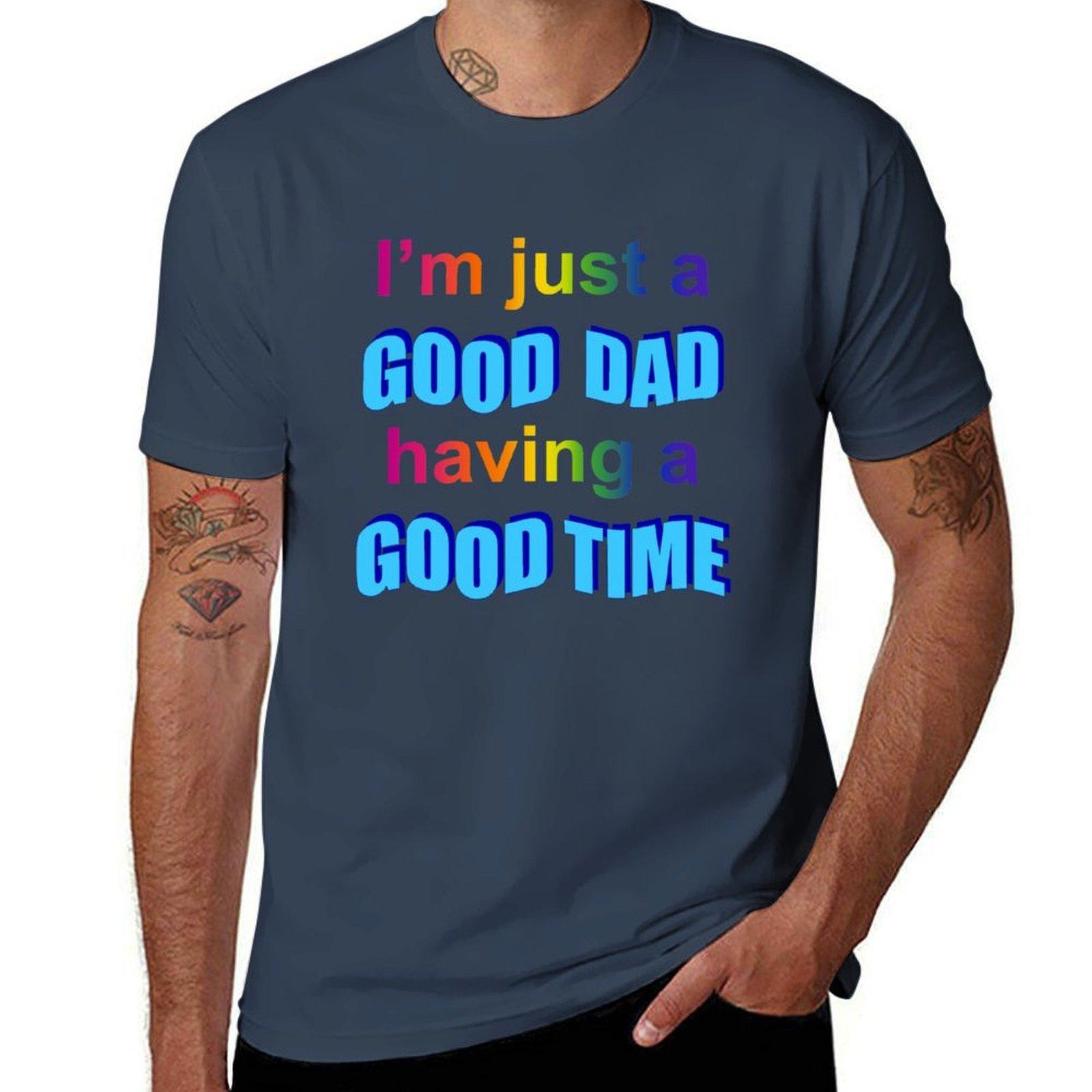 Good Dad Having A Good Time Vaporwave Internet Meme Shirt Tshirt Daily Wear Plain Short Sleeve Shirt S