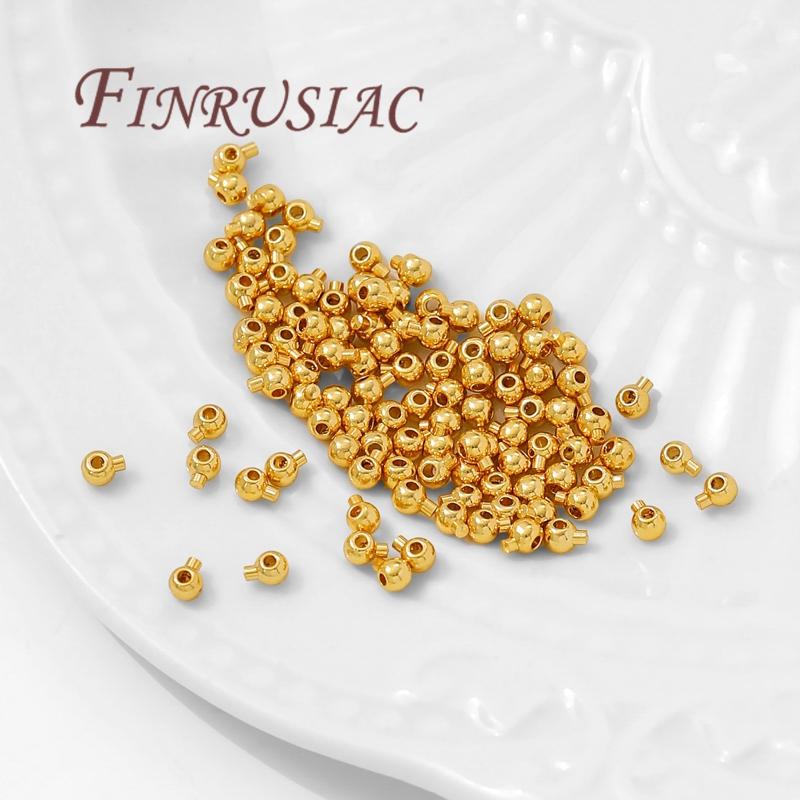 2.5mm 3mm 18K Gold Plated Crimp End Beads,Crimp Beads For Jewelry Making Supplies,Necklace End Bead,Bracelets Accessories