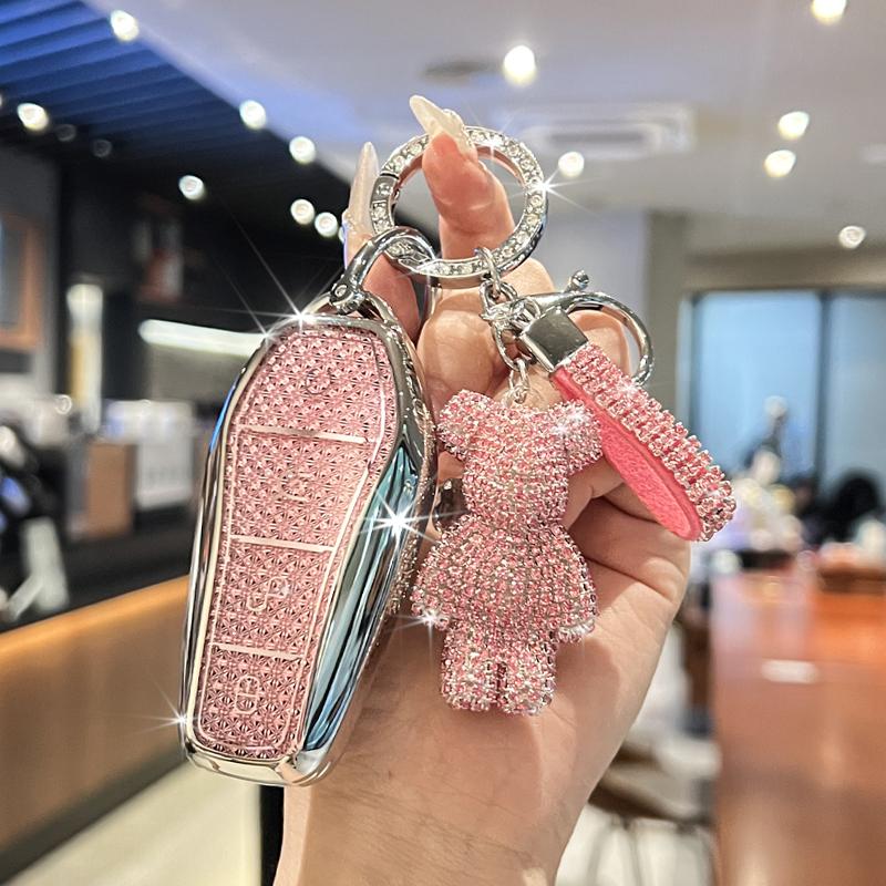 Crystal Pink For Byd Atto 3 Han Ev Dolphin Song Pro Max Tang Dm Yuan Dolphin E2 Qin Plus Car Key Case Cover Keychain Accessories