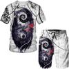 Fashion Versatile Printed Short Sleeve Shorts Set Casual Simple Sportswear Daily Comfort Sport Wear Men’s