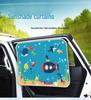 Universal Cartoon Car Sun Shades for Side Windows - Children's Heat Insulation Curtains with Suction Cups