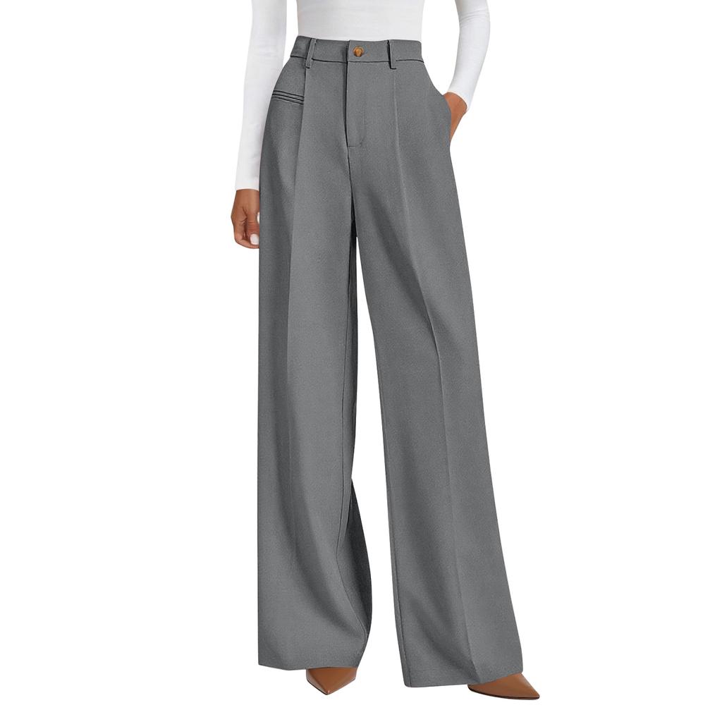Women's Wide-leg Pants, Business Casual Flowing Wide-leg Pants, High-waisted Casual Pants