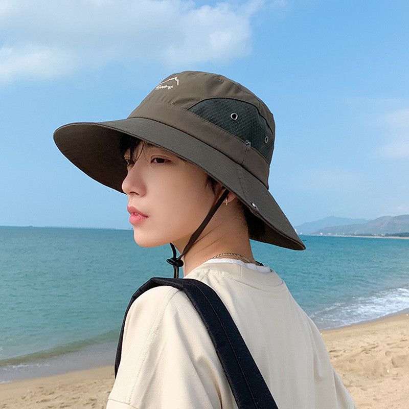 

9238 Outdoor Mountaineering Fishing Sun Hat Summer All-Matching Fisherman Hat Sun Hat Men Big Brim Breathable Army Green