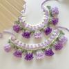 Pure Hand Knitting Cat Dog Knitted Collar Crochet Collar Pet Drool Scarf Bib Orchid Bell Flower Cute Photo Accessories