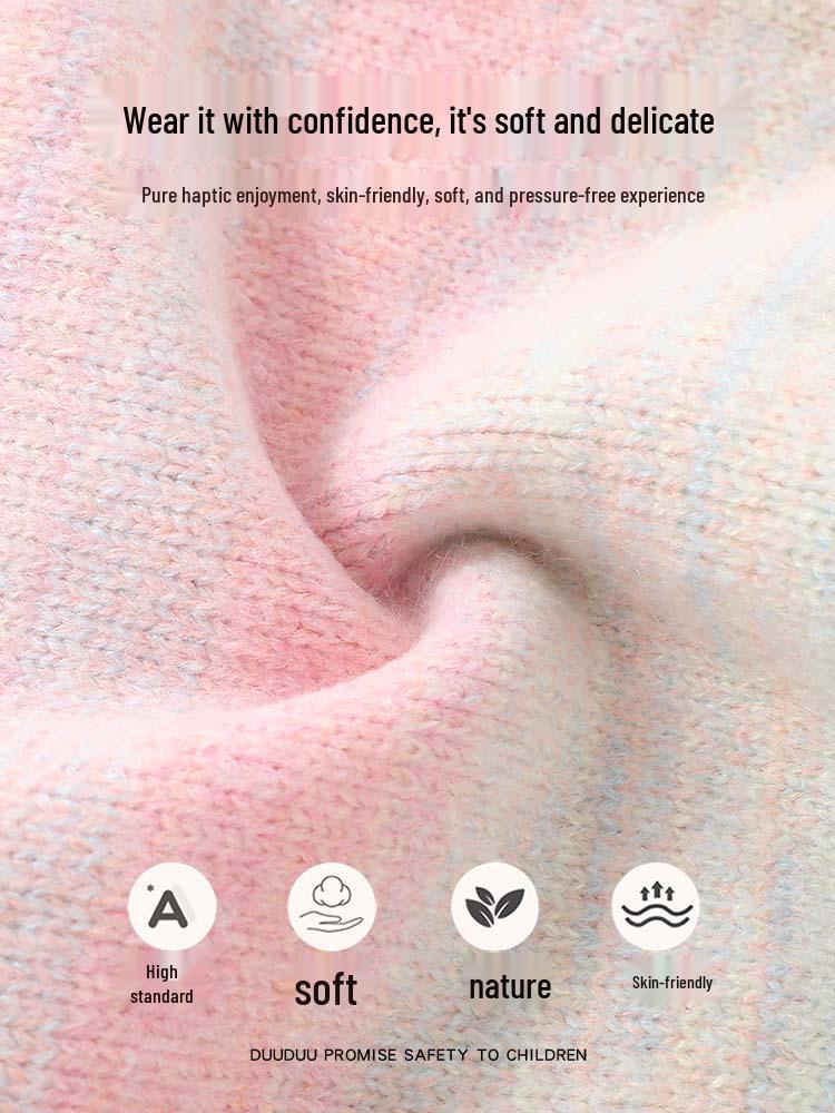 DUUDUU Baby Wool Sweater 2025: Warm Korean Style Knit for Toddlers, Autumn/Winter Girls' Base Layer.
