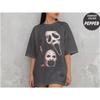 Tricou Art the Clown & Ghostface Photo Booth Close-up Extrem _ Mashup Fețe Horror Supradimensionat Unisex Streetwear Bumbac Trendy Mânecă Scurtă Clasic