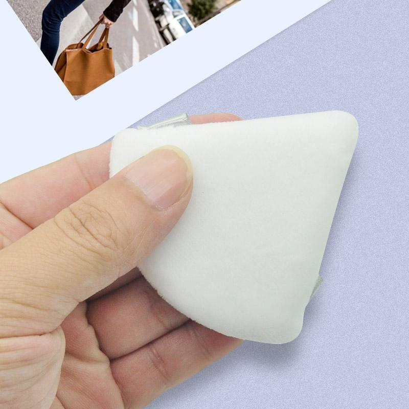 Dreieckiger Puderquasten-Samt, Mini-Make-up-Schwamm für das Gesicht, Kosmetik, weicher Puderquasten-Gesichtspuderquaste aus Baumwolle, waschbar, leicht