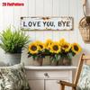 "Love You, Bye" Vintage Metal Sign, Green Accents Rustic Wall Decor For Living Room, Bedroom, Kitchen, Halloween