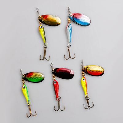 Spinner da Pesca 9G Cucchiaino Esca Metalica Amo Triplo Pesce Artificiale Wobbler Alimentatore Carp Spinnerbait