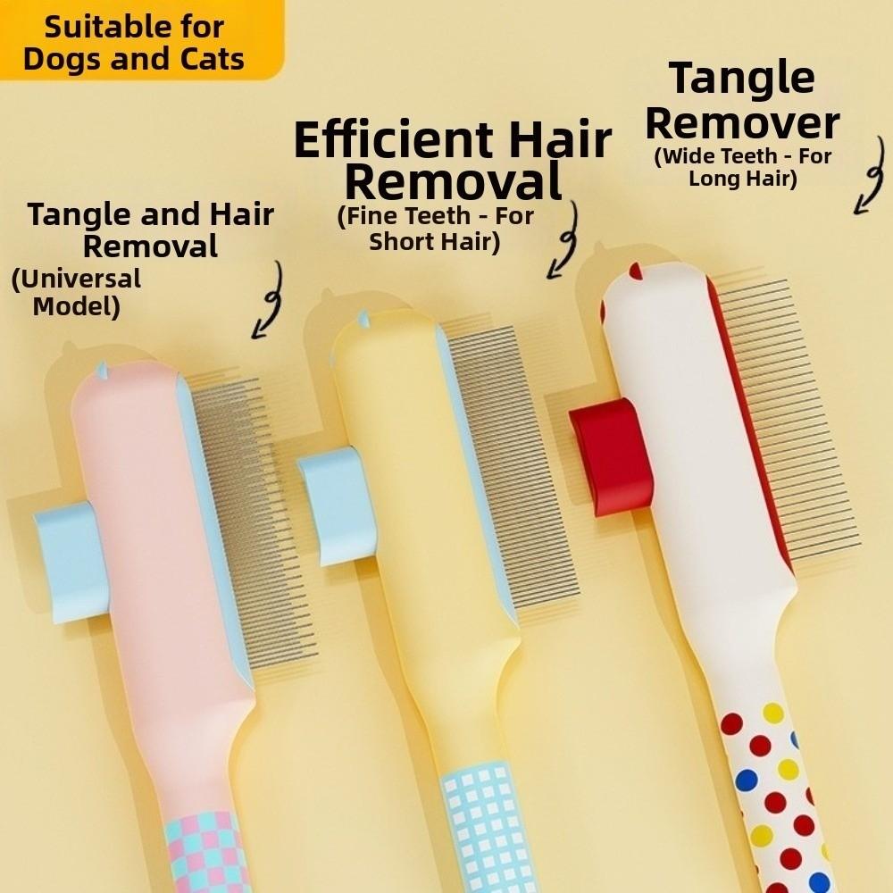 One-Click Depilation Bear Shape Pet Flea Comb Efficient Anti-knot Cat Hair Remover Comb Portable Pet Hair Knotting Comb Cat Care