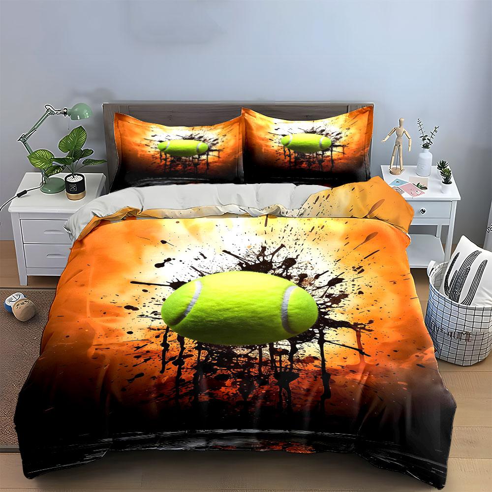 Yellow tennis ball splash. Bedding sets Duvet cover sets Duvet covers Pillowcases(1 * Duvet Cover 2 * Pillowcases, without duvet insert)