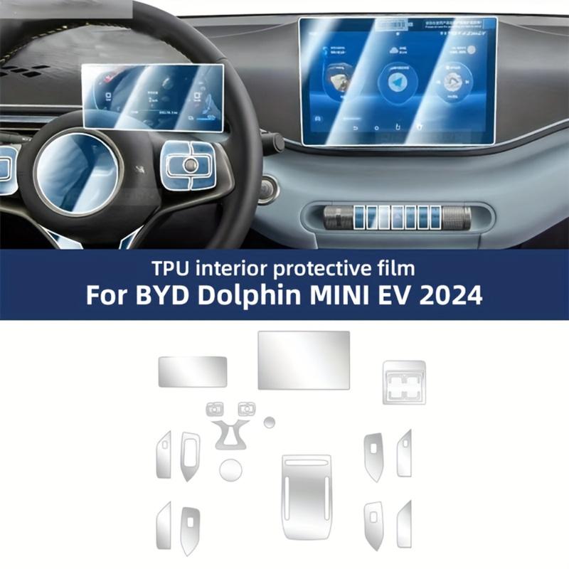 For BYD Dolphin MINI EV 2024 Car Interior Center Console Transparent TPU Protective Film Anti-scratch Repair Film Accessories