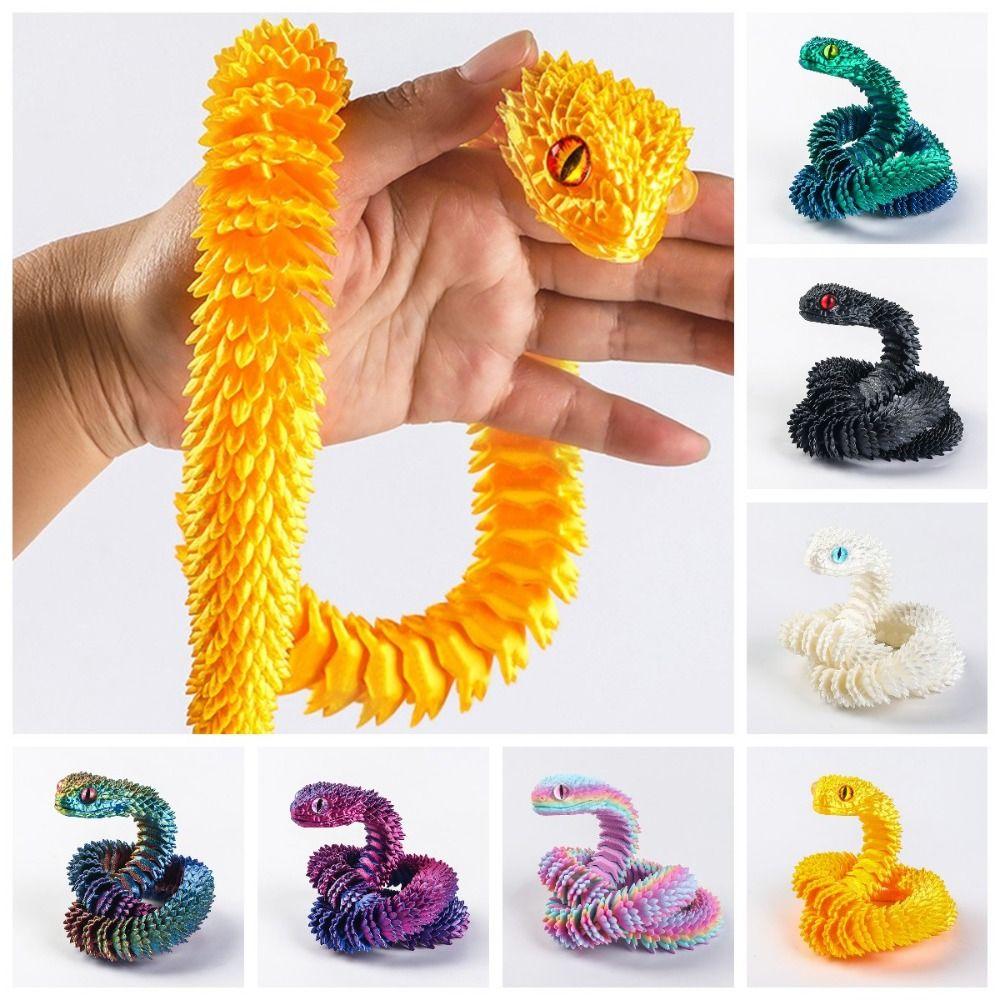 Multicolor Simulated Snake Ornament Realistic Animal Simulation Model  Desktop Ornament