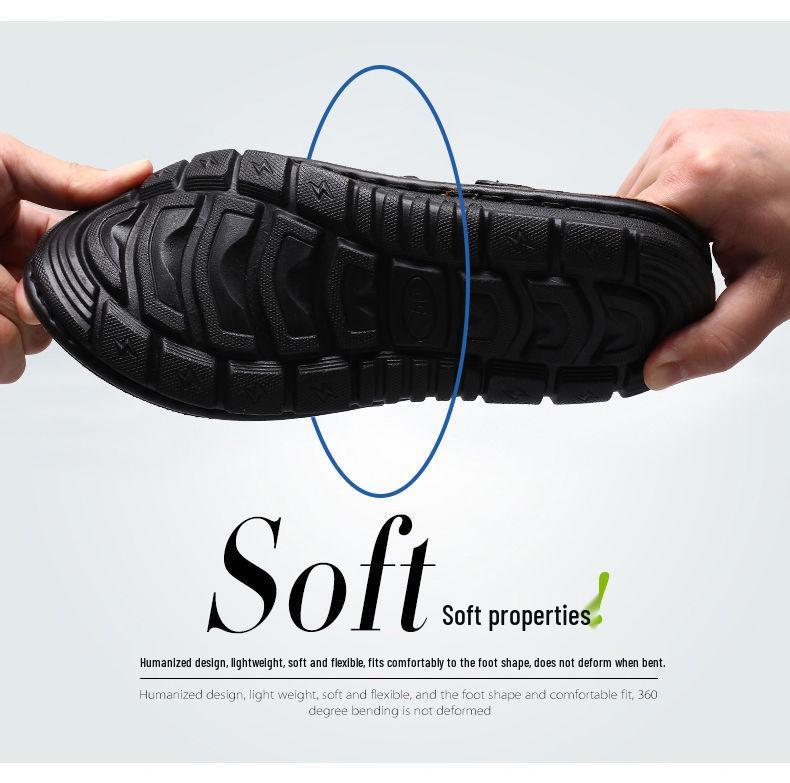 Męskie sandały plażowe z prawdziwej skóry na podeszwie Oxford